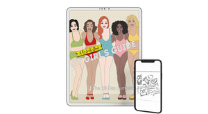 A product image of our best selling guide called 28 Day Jumpstart  featured on a white iPad containing 5 women from various racial backgrounds wearing swimsuits.